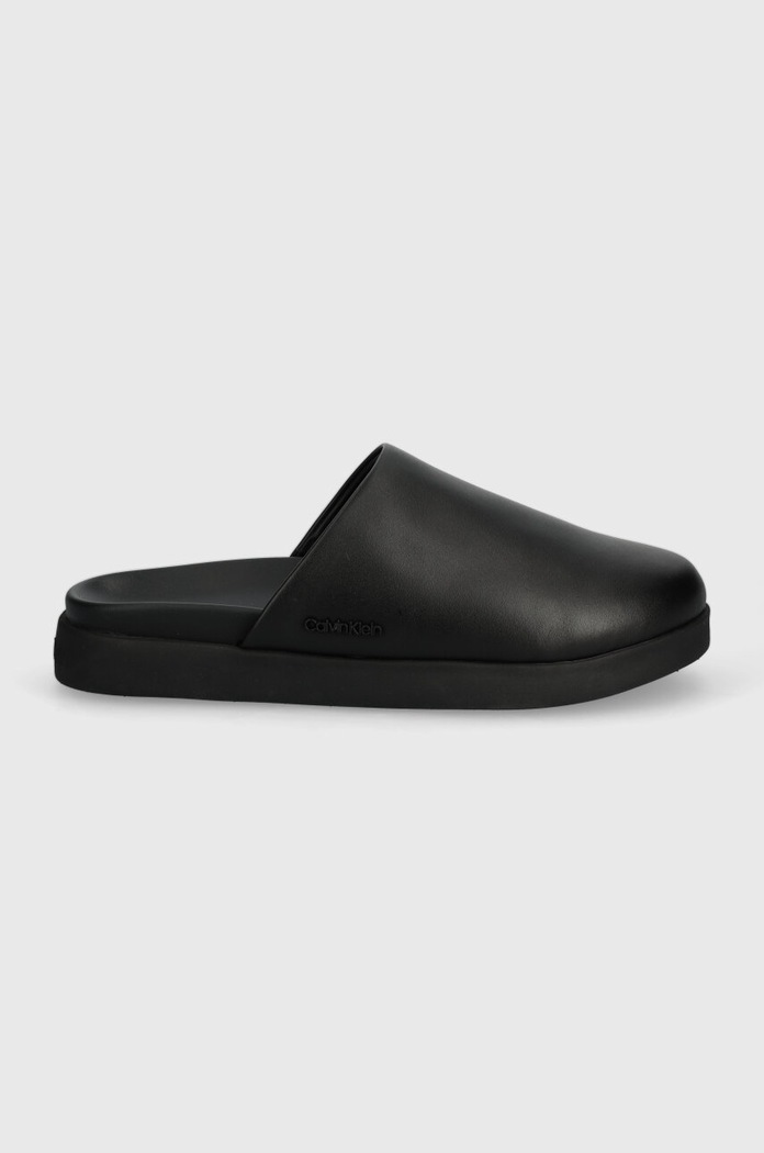 Kožené šľapky Calvin Klein MULE HM0HM01407 čierna SS24