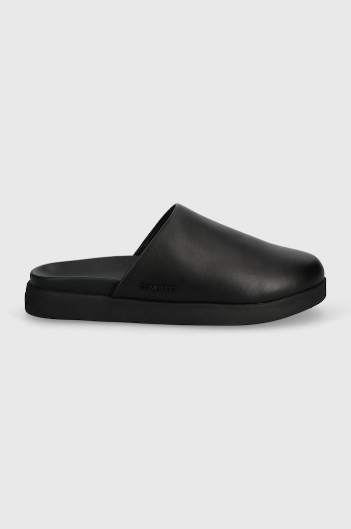 Kožené šľapky Calvin Klein MULE HM0HM01407 čierna SS24