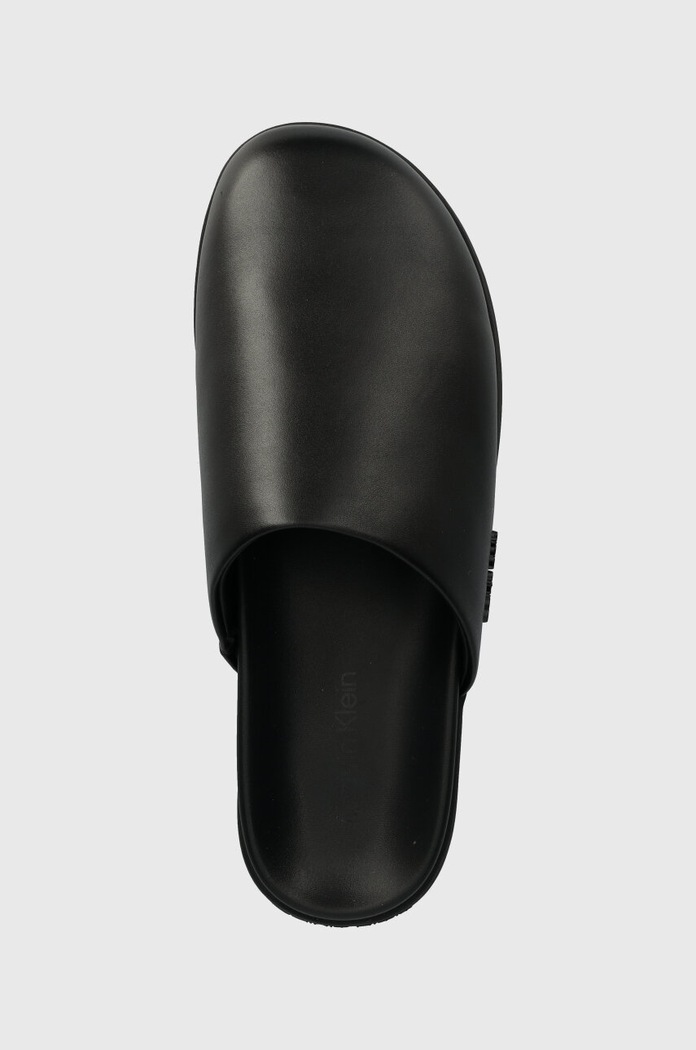 Kožené šľapky Calvin Klein MULE čierna HM0HM01407