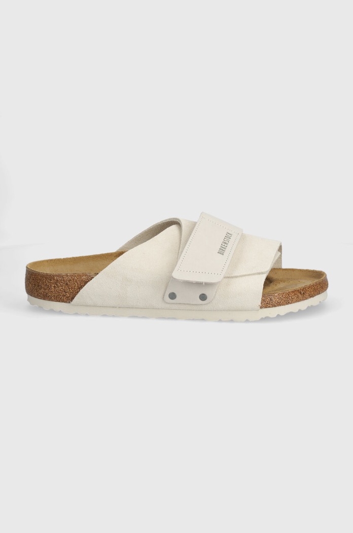 Semišové pantofle Birkenstock Kyoto 1024535 bílá SS24