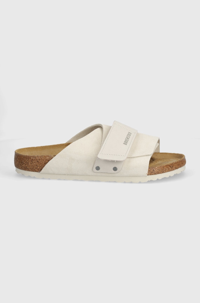 Semišové pantofle Birkenstock Kyoto 1024535 bílá SS24