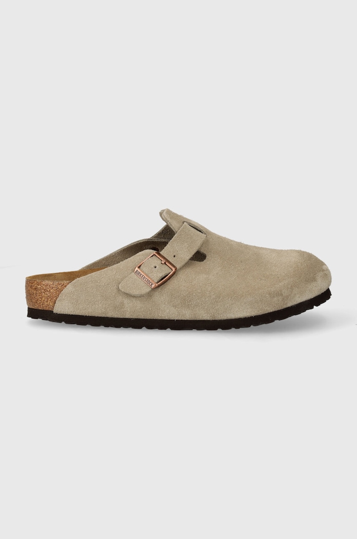 Birkenstock Boston Soft Footbed Suede Leather Taupe 60461 beige AA00