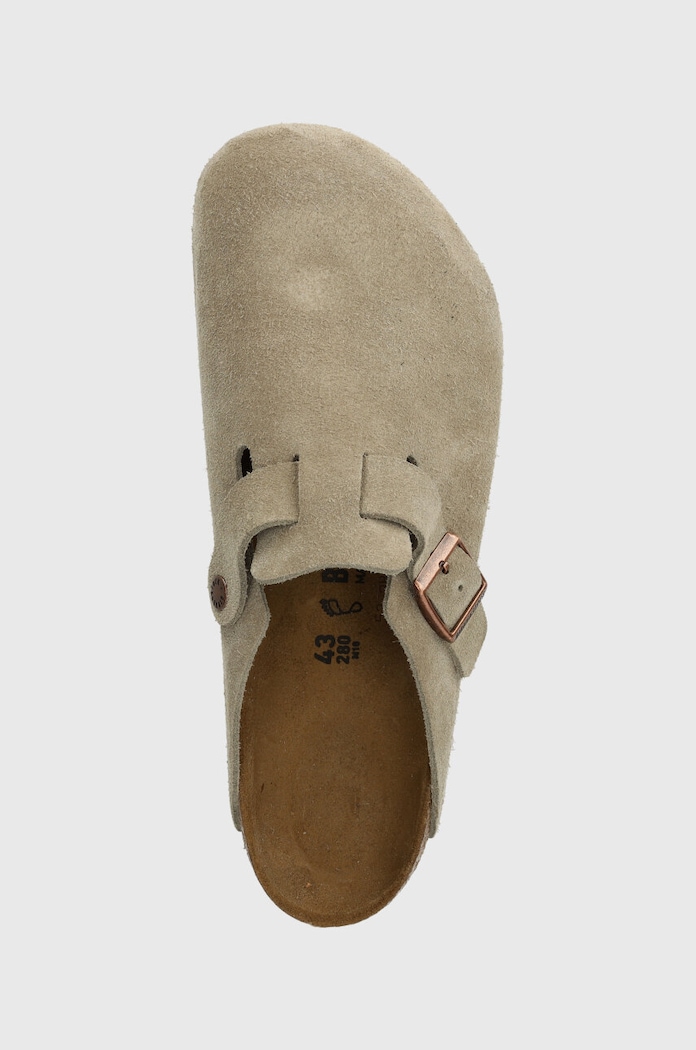 Birkenstock Boston Soft Footbed Suede Leather Taupe beige 60461