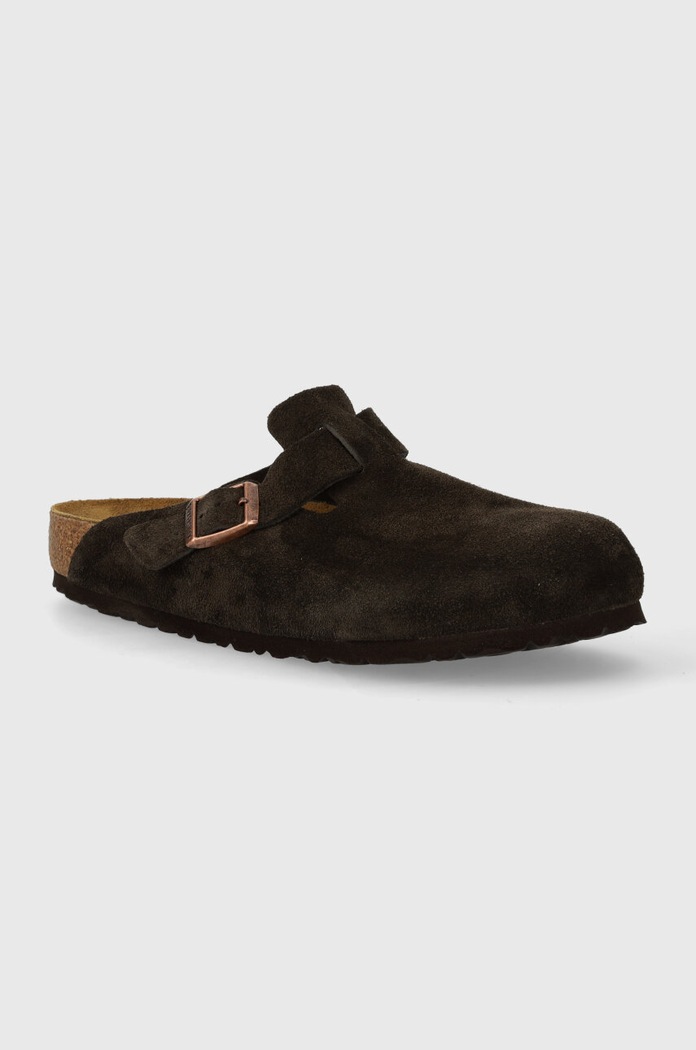 Natikače od brušene kože Birkenstock Boston Planet friendly smeđa 60901