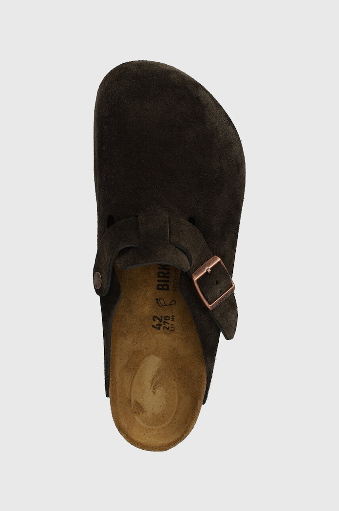Natikače od brušene kože Birkenstock Boston smeđa 60901
