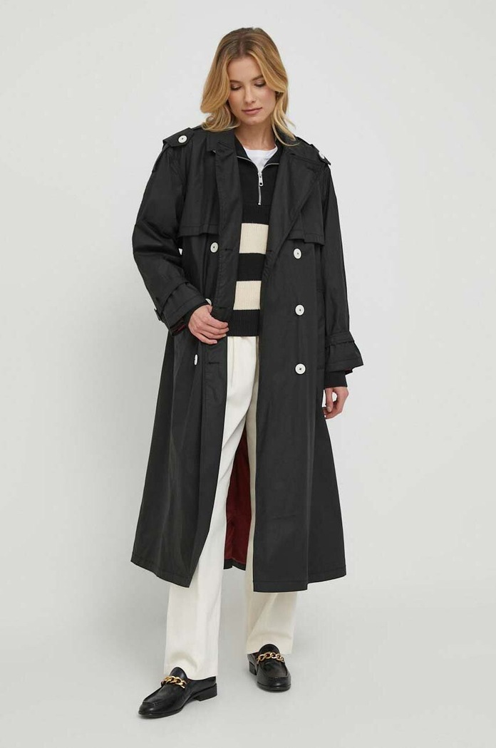Tommy Hilfiger pamut trencskabát WW0WW40483 fekete SS24