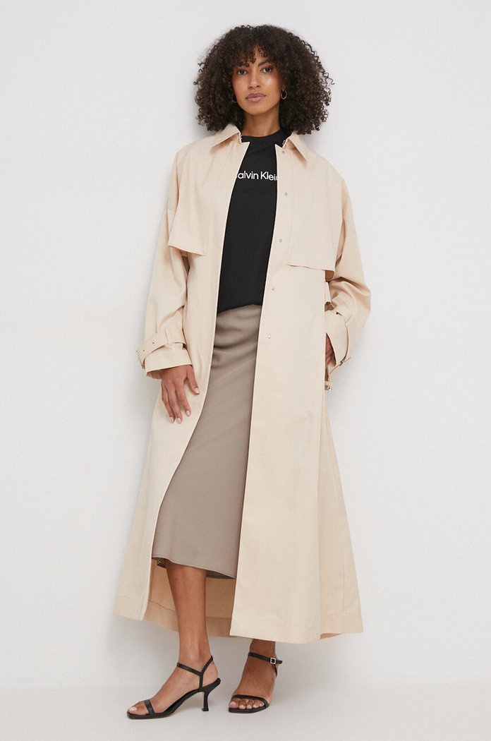 Trench kabát Calvin Klein K20K206319 béžová