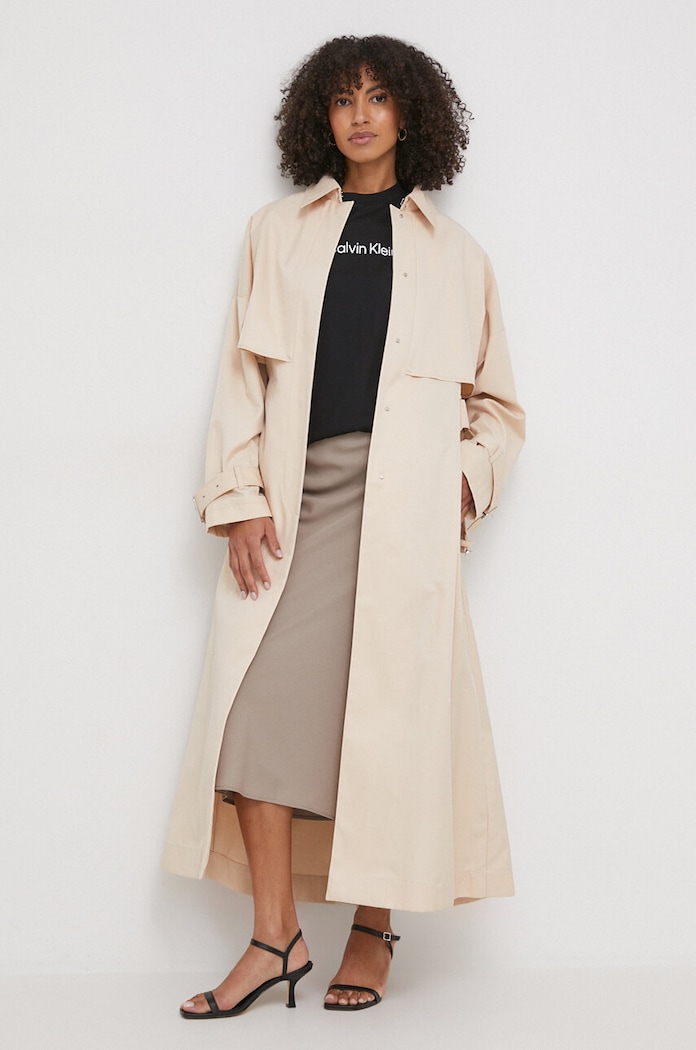 Trench kabát Calvin Klein K20K206319 béžová