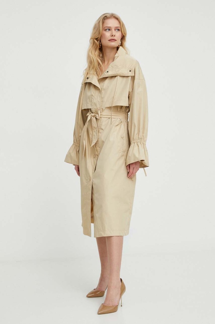 Kabát Twinset oversize béžová 241TP2570