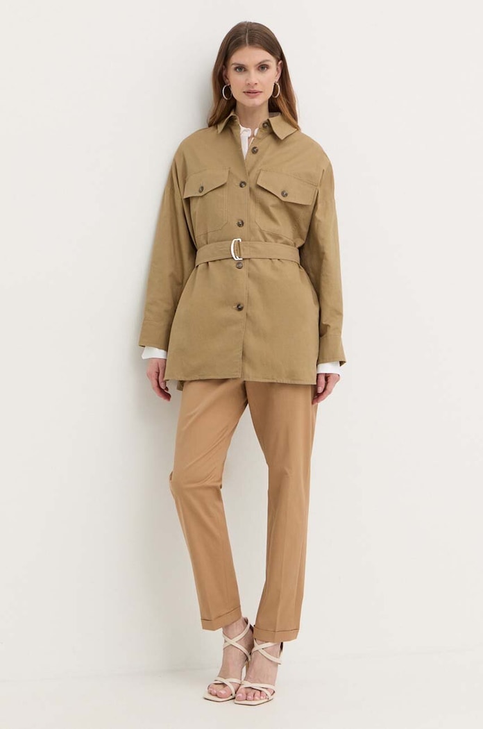 Weekend Max Mara palton cu un amestec de in 2415041082600 bej SS24