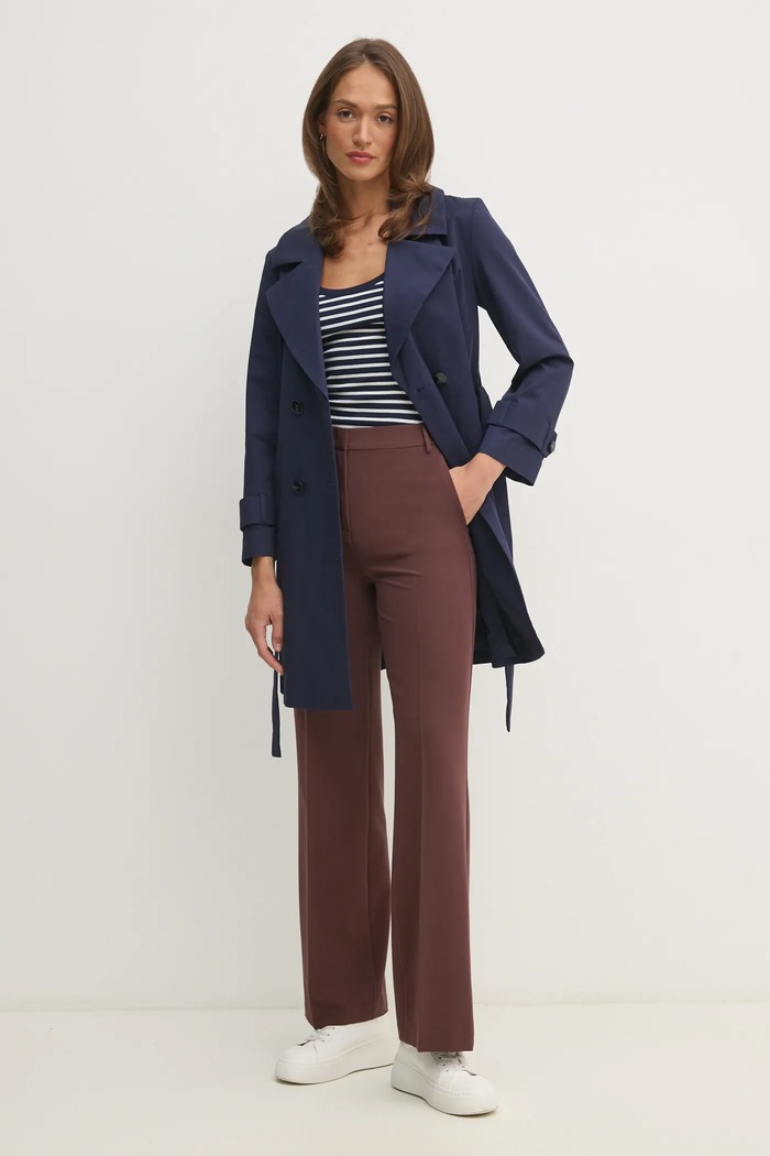 Sisley Trench kabát Sisley 2NNSLN025 námořnická modř SS25