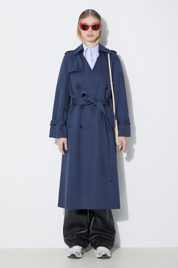 Oblečení Trench kabát Kenzo Solid Elongated Kimono Trench FE52MA0729OV.77 námořnická modř