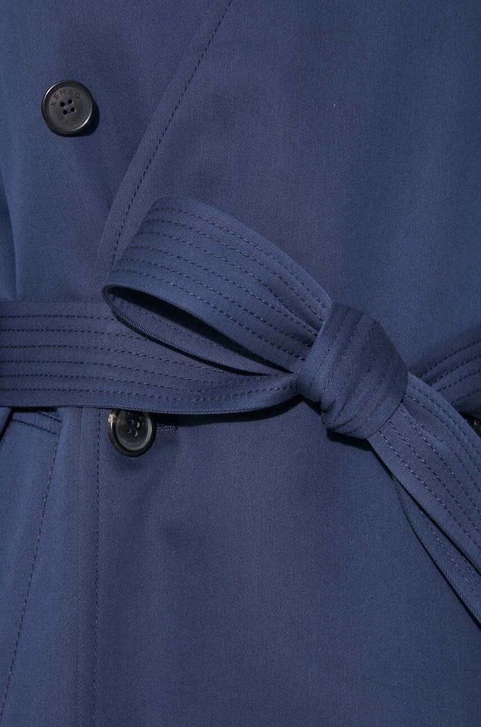 Trench kabát Kenzo Solid Elongated Kimono Trench FE52MA0729OV.77 námořnická modř