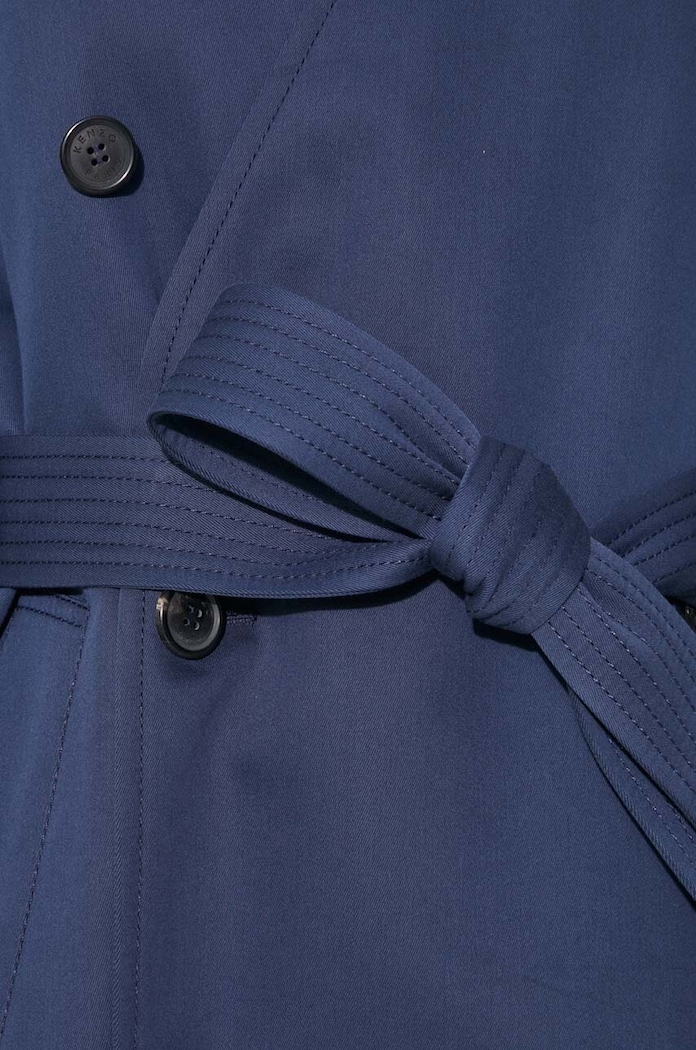 Trench kabát Kenzo Solid Elongated Kimono Trench FE52MA0729OV.77 námořnická modř