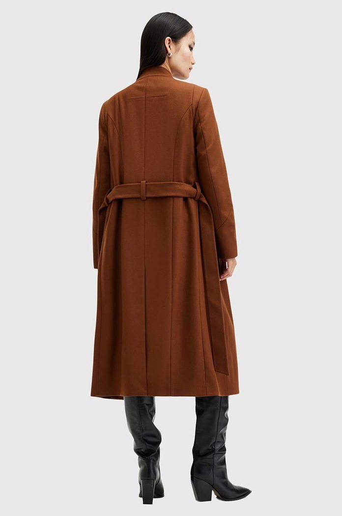 AllSaints gyapjúkabát RILEY W009OZ barna AW24
