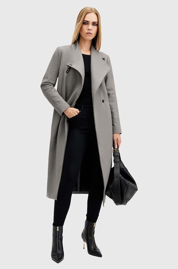 Vlněný kabát AllSaints RILEY W009OZ