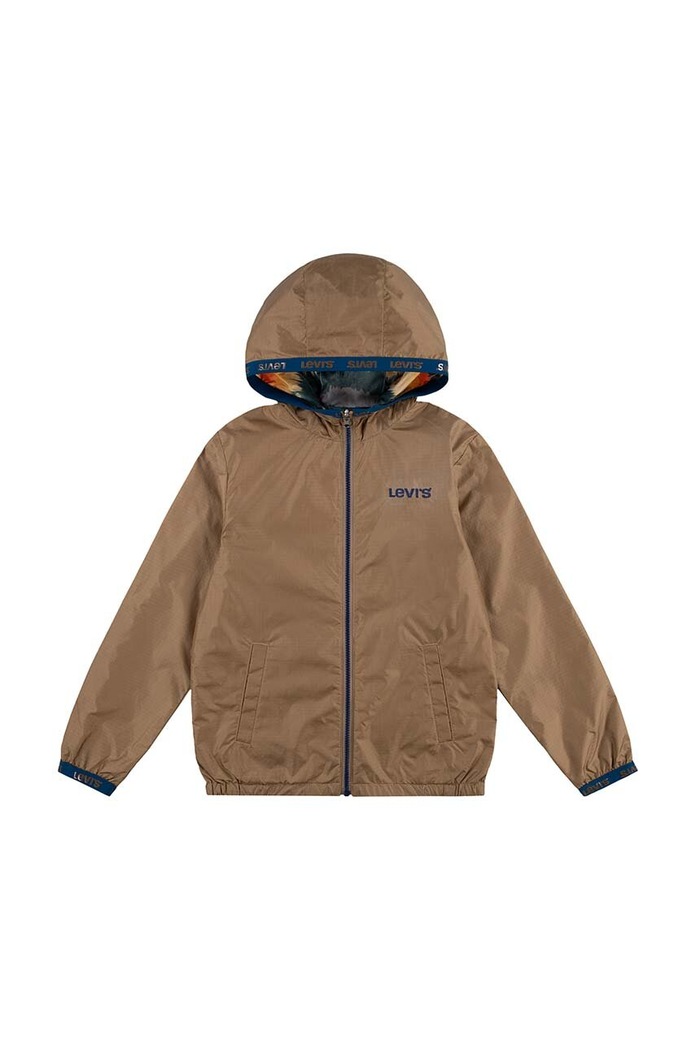 Levi's geaca copii LVB REVERSIBLE BOY'S WIND JKT cu captuseala maro 9EK398