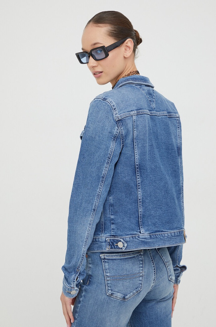 Odzież Tommy Jeans kurtka jeansowa DW0DW17213 niebieski