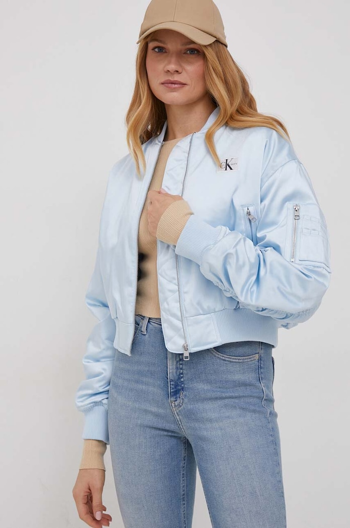 Bomber bunda Calvin Klein Jeans modrá J20J222591