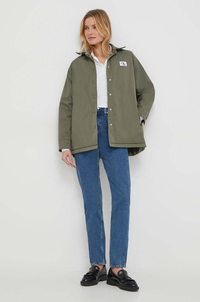 Odzież Calvin Klein Jeans kurtka dwustronna J20J222588 zielony
