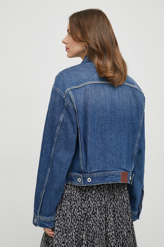 Oblečenie Rifľová bunda Pepe Jeans TURNER SPARKLE PL402328 tmavomodrá