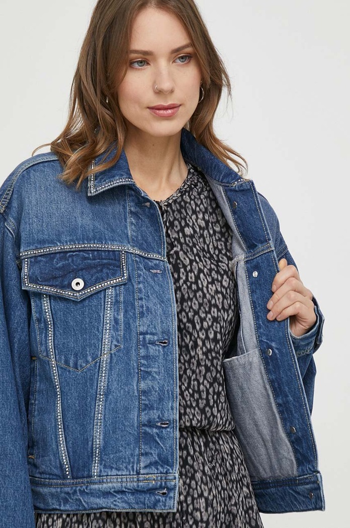 Rifľová bunda Pepe Jeans TURNER SPARKLE PL402328