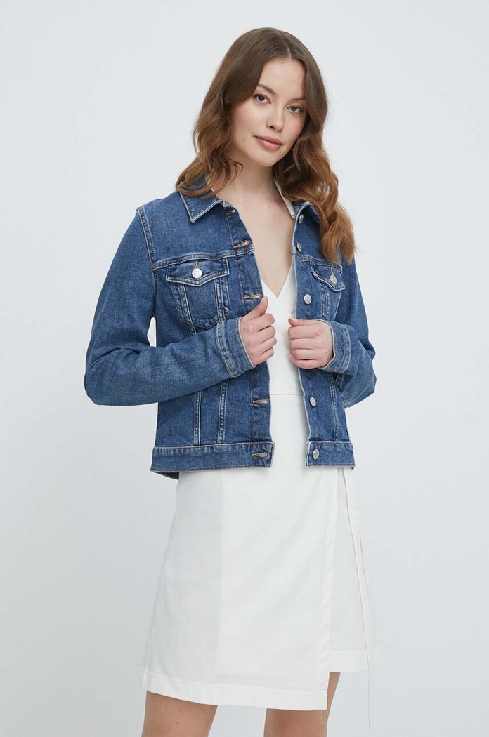 Džínová bunda Tommy Hilfiger riflovina modrá WW0WW41335