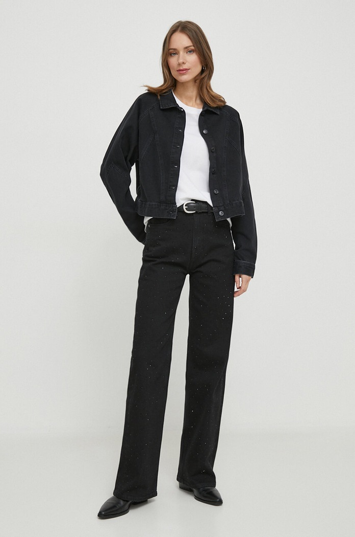 Pepe Jeans kurtka jeansowa FOXY DECO PL402248 czarny SS24