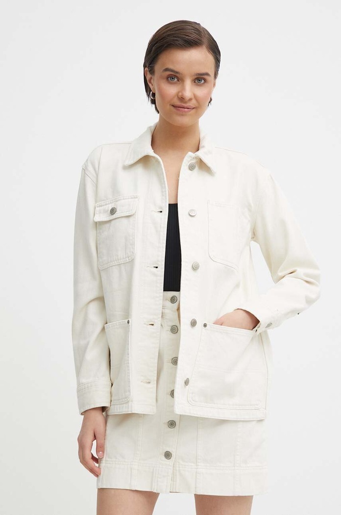 Lauren Ralph Lauren kurtka jeansowa bez kaptura beżowy 200934622
