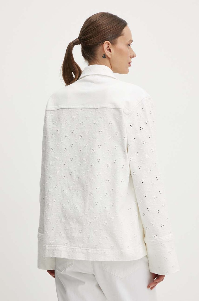 Odzież Pepe Jeans kurtka jeansowa ANNY ANGLAISE PL402383 biały