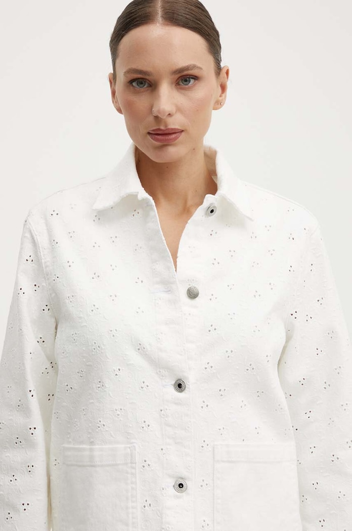 Pepe Jeans kurtka jeansowa ANNY ANGLAISE biały PL402383