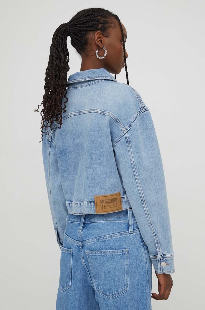 Odzież Moschino Jeans kurtka jeansowa 0505.3739 niebieski