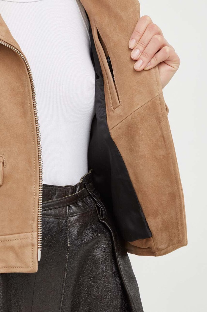 Rokerica od brušene kože The Kooples FCUI28003K