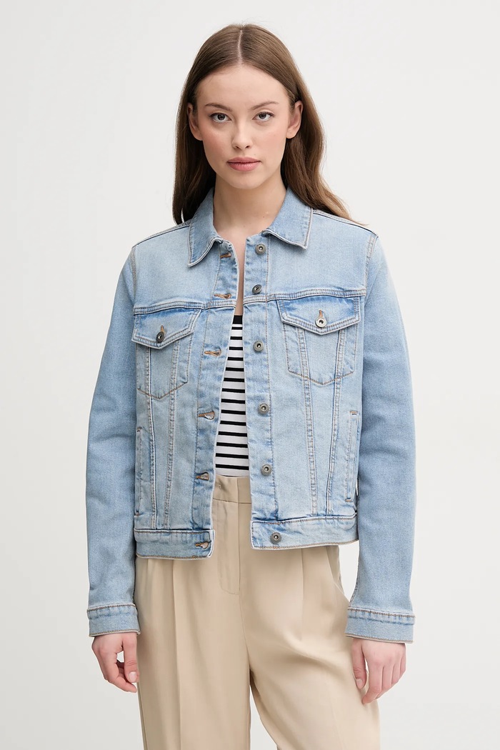 United Colors of Benetton kurtka jeansowa niebieski 21TBDN00N