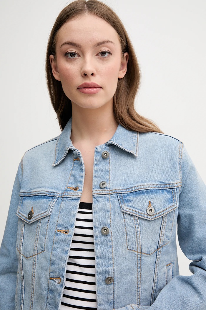 United Colors of Benetton kurtka jeansowa niebieski 21TBDN00N