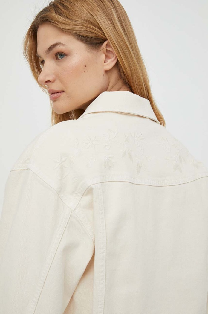 United Colors of Benetton giacca di jeans 25Z2DN05C beige
