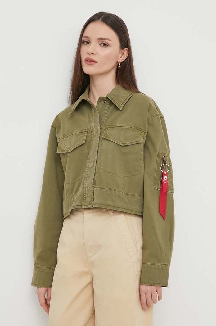 Alpha Industries pamut kabát nem bélelt zöld 136017