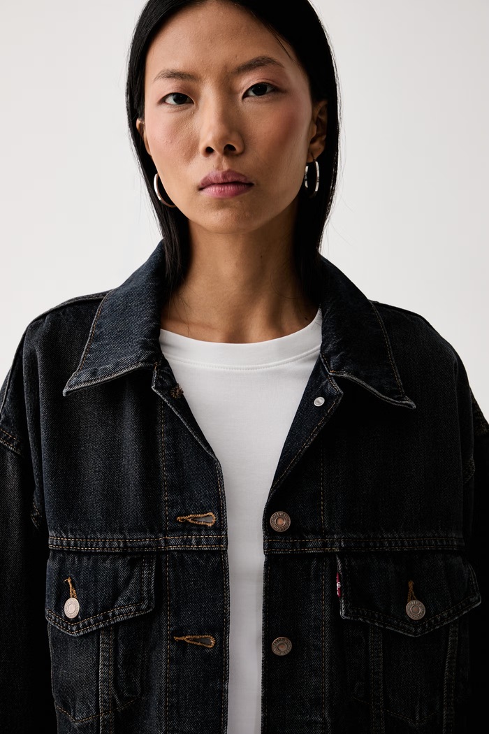 Levi's oversized bunda dámská džínová 90S TRUCKER námořnická modř A1743