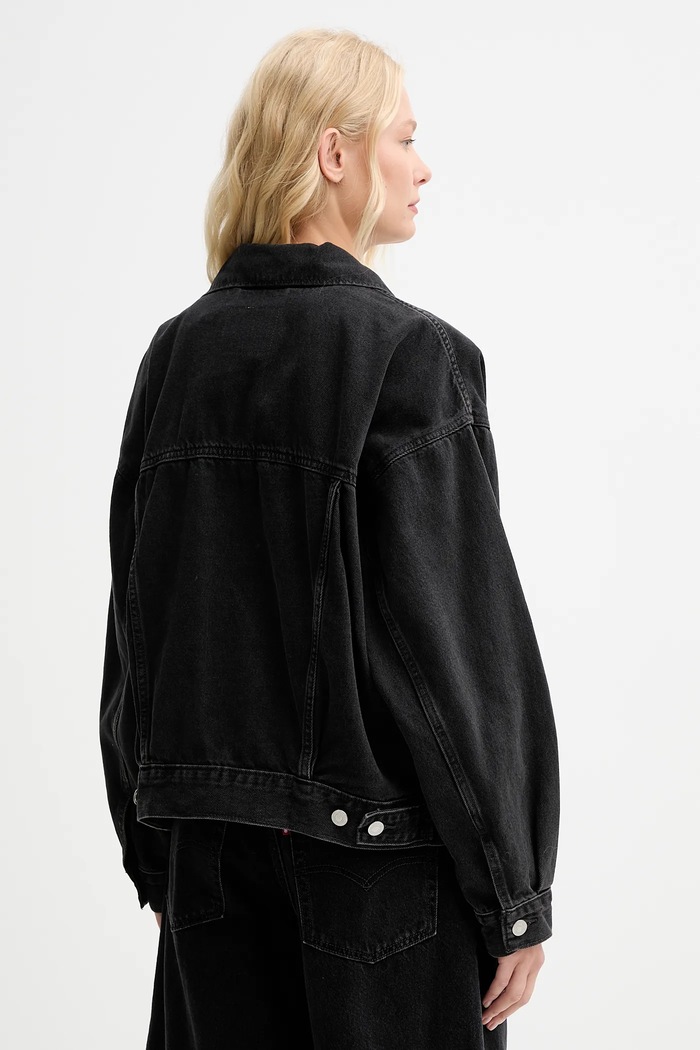 Odzież Levi's Kurtka oversize damska jeansowa 90S TRUCKER A1743 czarny