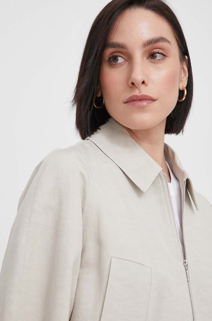 Calvin Klein kabát vászonkeverékből szürke K20K206588