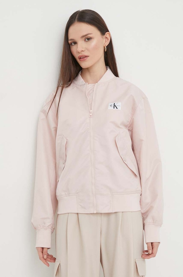 Яке бомбър Calvin Klein Jeans бомбър розов J20J223034