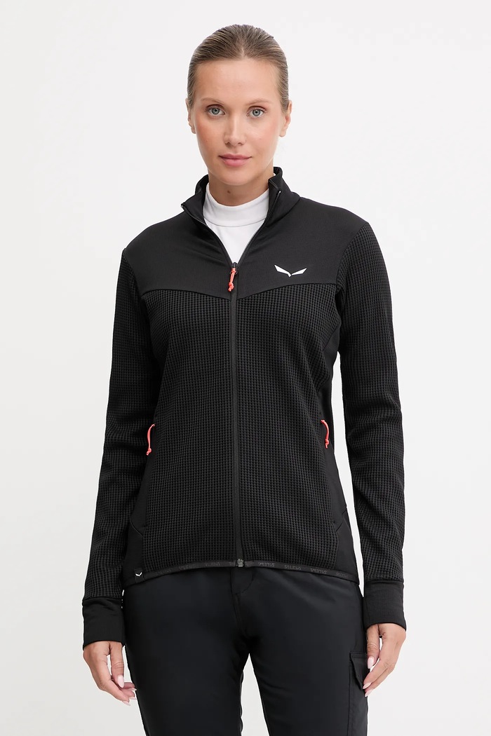 Αθλητική μπλούζα Salewa Puez Waffle Hybrid χωρίς κουκούλα μαύρο 00.0000028860