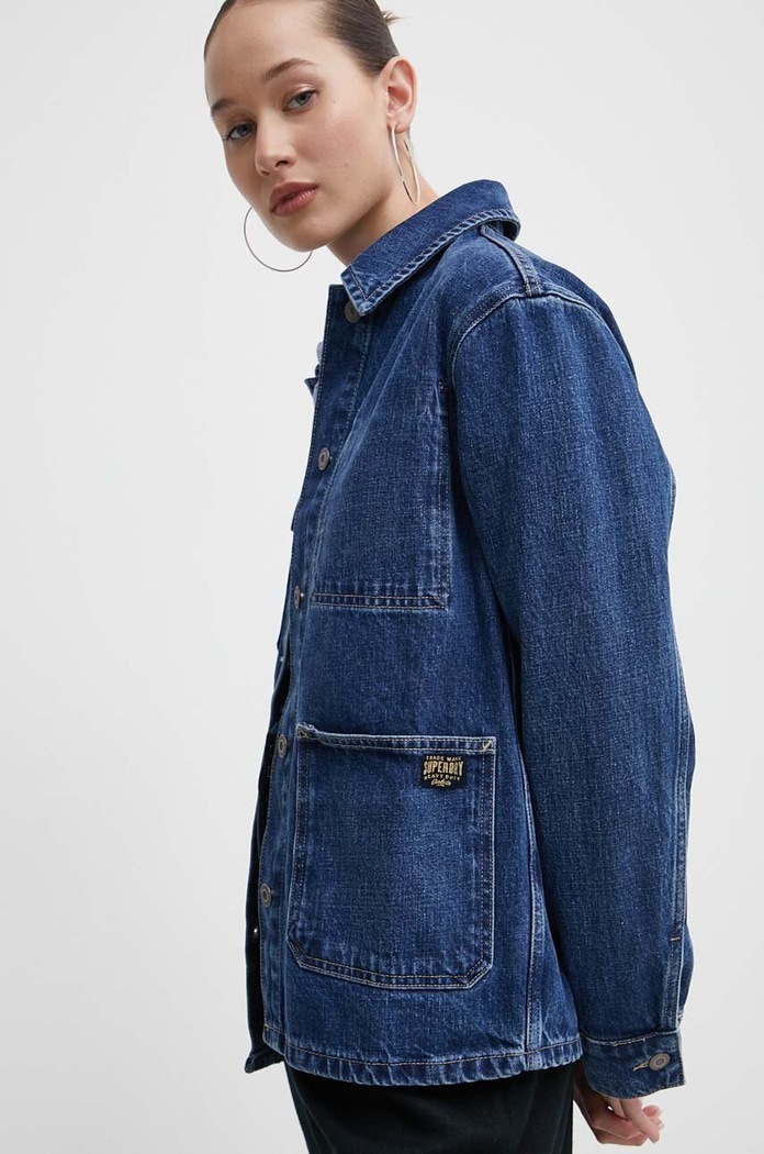 Džínová bunda Superdry riflovina modrá W5011677A.2FZ