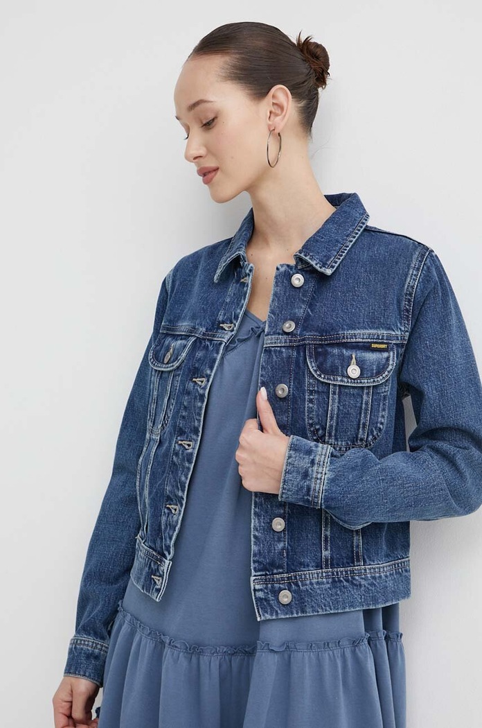 Džínová bunda Superdry riflovina modrá W5011665A.2FZ