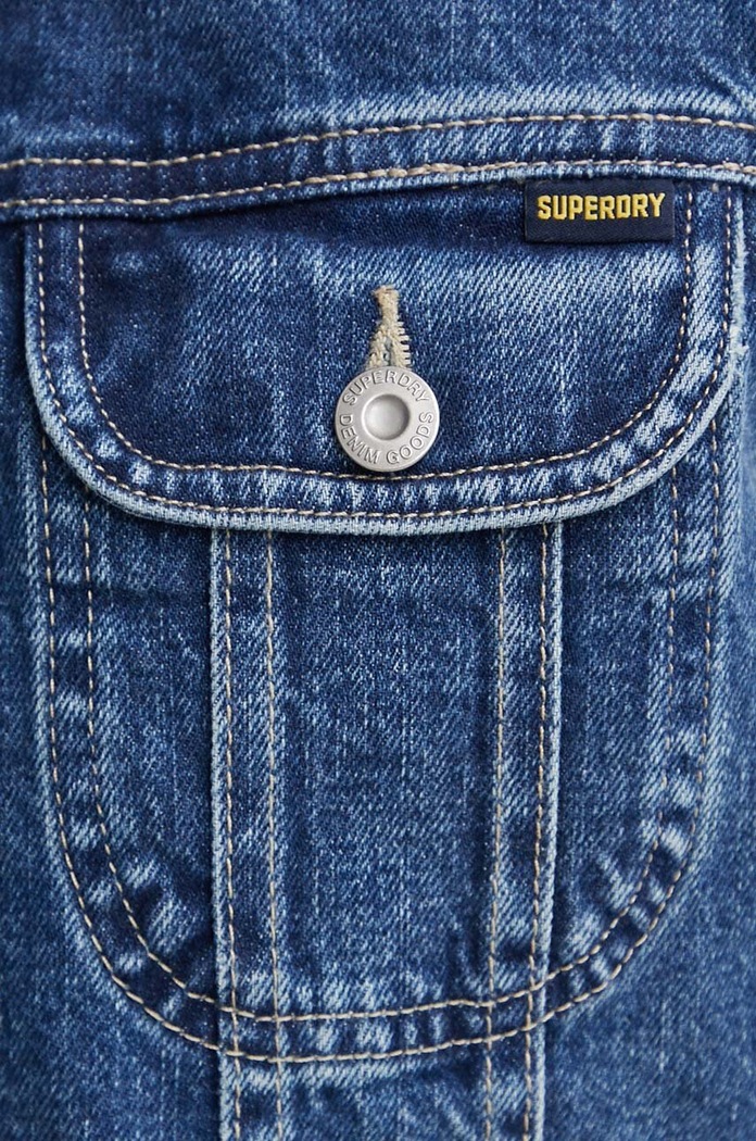 Džínová bunda Superdry W5011665A.2FZ modrá