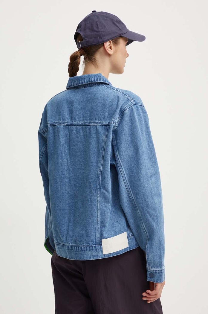 Džínová bunda adidas Originals x Ksenia Schneider modrá IS1742