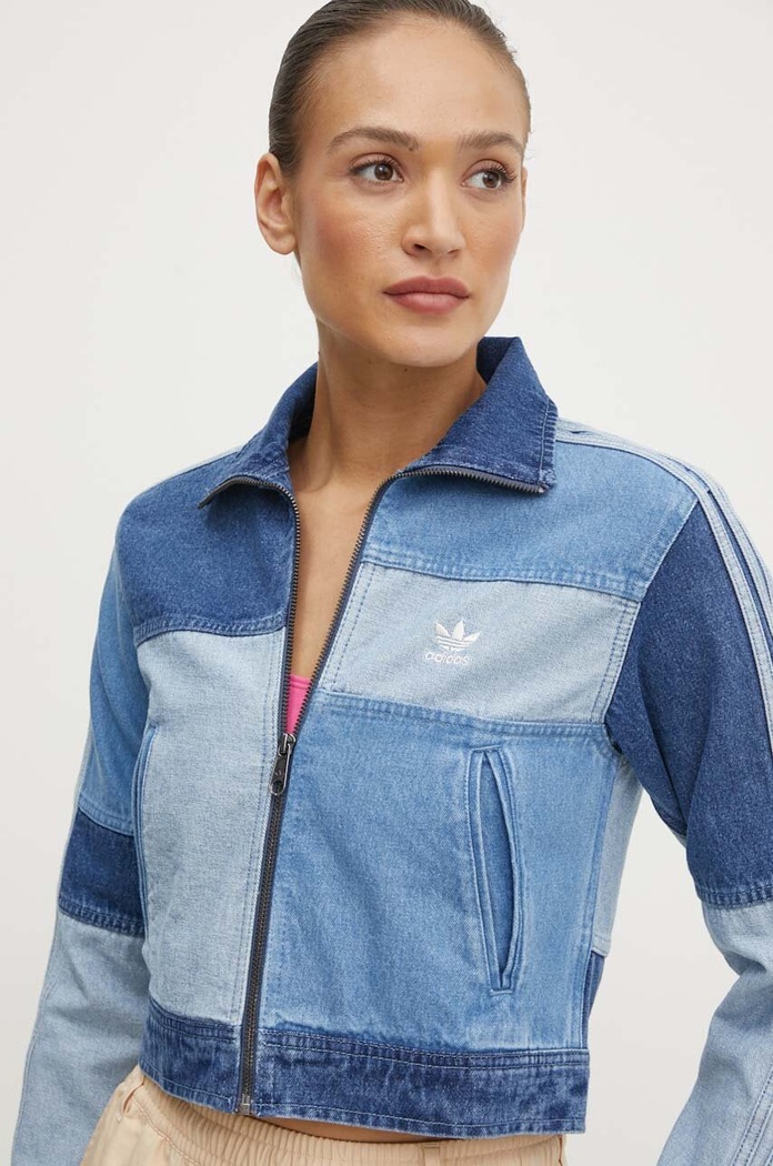 adidas Originals kurtka jeansowa bez kaptura niebieski IU2464