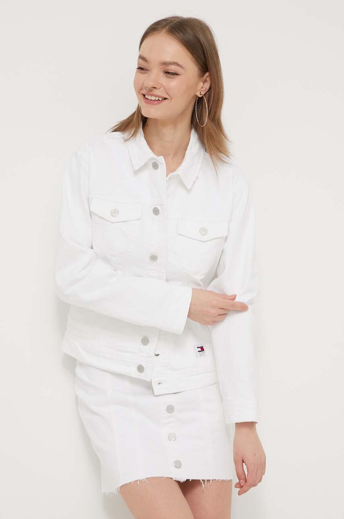 Rifľová bunda Tommy Jeans Tommy Jeans DW0DW17658 béžová