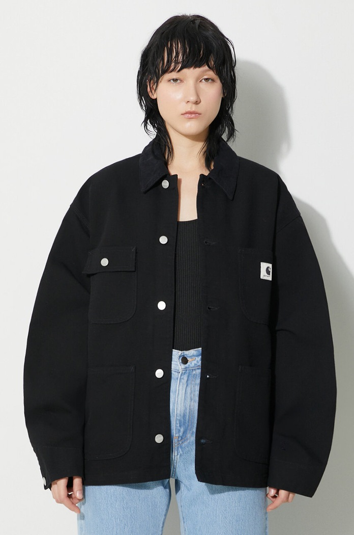 Carhartt WIP kurtka jeansowa OG Michigan Coat nieocieplane czarny I031570.0