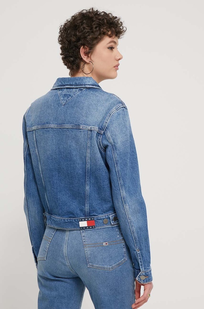 Odzież Tommy Jeans kurtka jeansowa DW0DW17653 niebieski